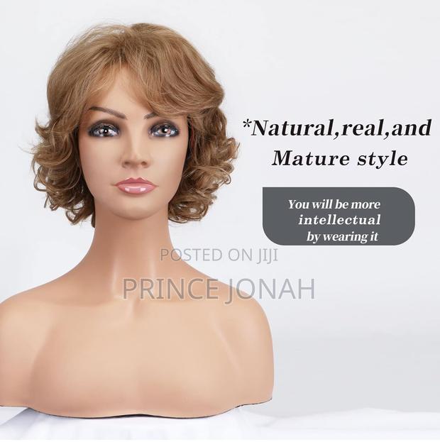 Bestung Brown Short Curly Wavy Hair Wig for Women · Photo 1