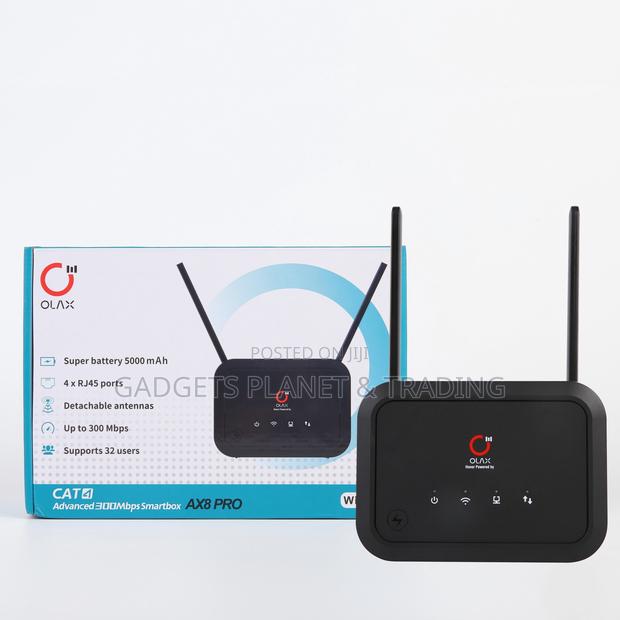 Olax Ax8 Pro Cat4 Wifi 6 5000mah Battery With Sma Antenna 4g Router · Photo 1