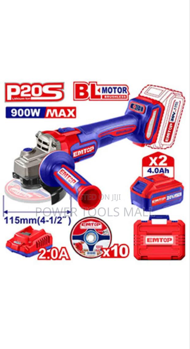 Cordless Angle Grinder Emtop · Photo 1