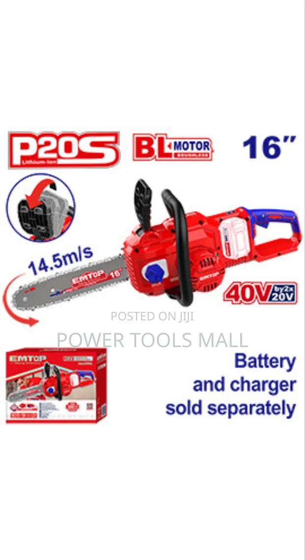 Cordless Chainsaw 16" Emtop · Photo 1