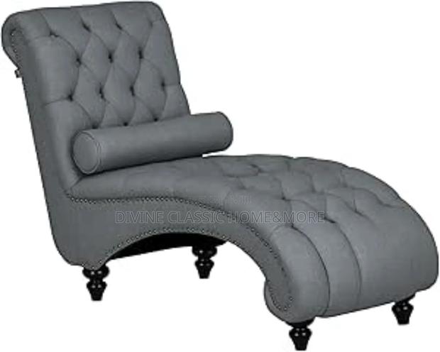 Homcom Button Tufted Chaise Lounge Chair Indoor Upholstered Lounge · Photo 3