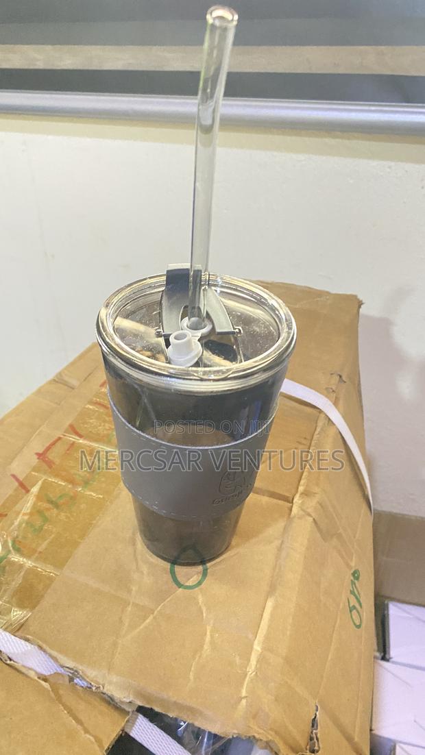 Sipper Coffee Mug With Leather Sleeve With Straw-450 Ml · Photo 1