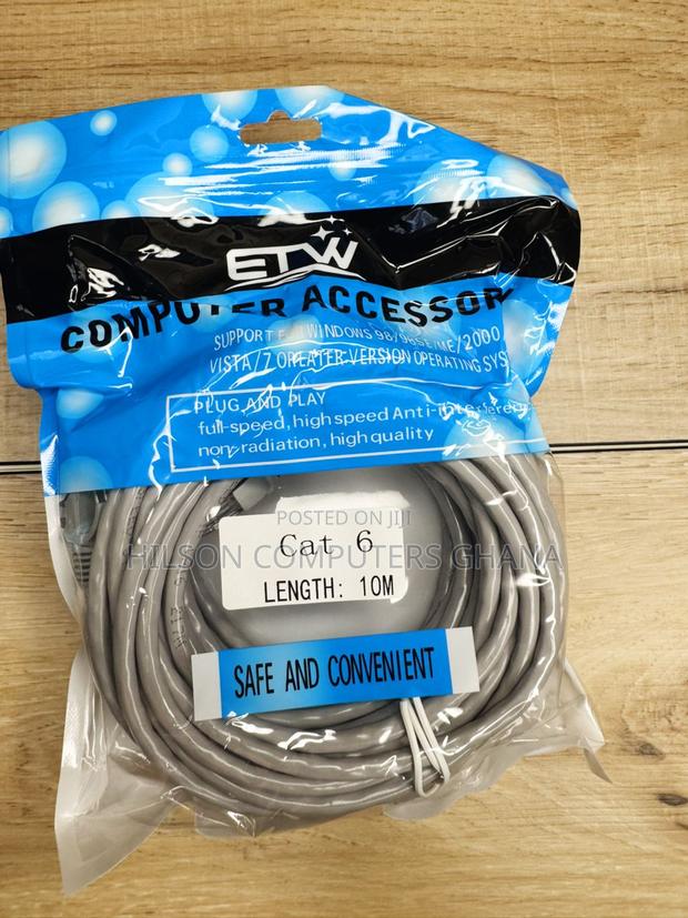 Etw 10 Meter Cat 6 Utp Patch Cord Ethernet Cables (Rj45) · Photo 1