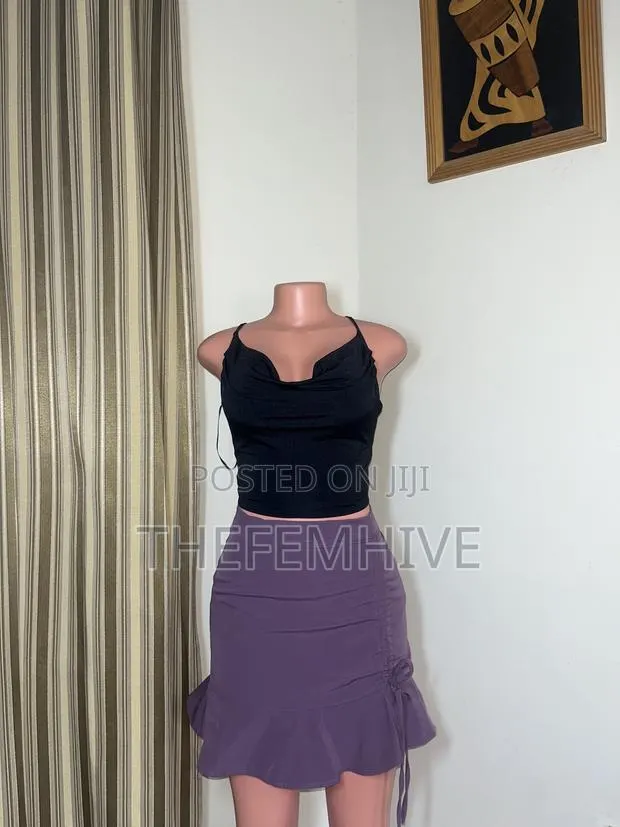 Purple Ruched Skirt Thrift · Photo 1