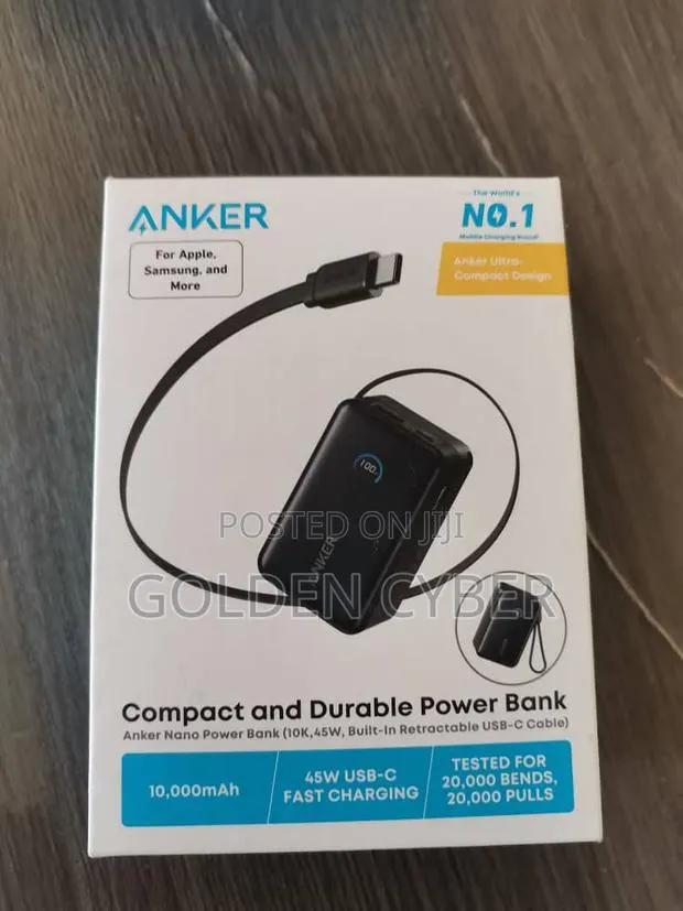 Anker Nano Power Bank (, 45w, Built-in Retractable Usb-C Cable) · Photo 1