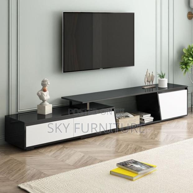 Modern Extendable Tv Stand Tv Cabinet With 2 Drawers and 1 Cabinet · Photo 1
