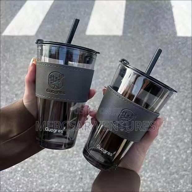 Sipper Coffee Mug With Leather Sleeve With Straw-450 Ml · Photo 2