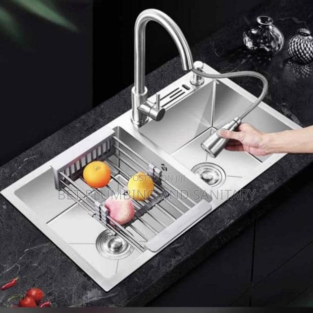 Two Bowl Cabinet Sink Complete With Pullout Tap Complete_kitchen Sink · Photo 1