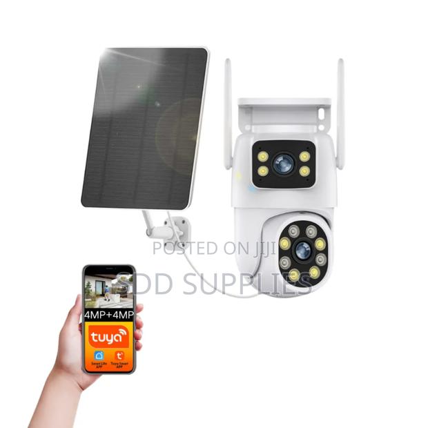 Tuya Wifi Solar Security Camera 8mp Double Lens Camera With Alexa · Photo 1