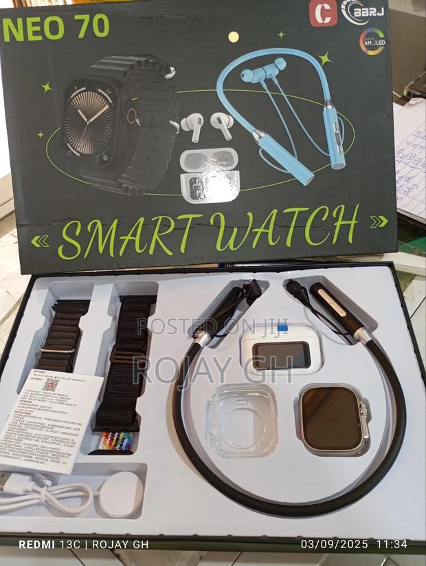 Neo 70 8-in-1 Smart Watch Set With Neckband Bt Airpod · Photo 1