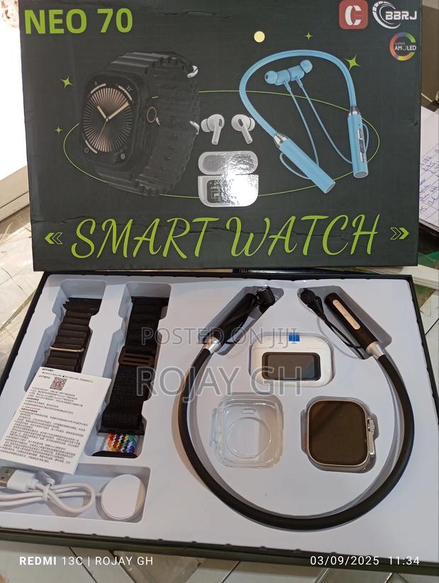 Neo 70 8-in-1 Smart Watch Set With Neckband Bt Airpod · Photo 2