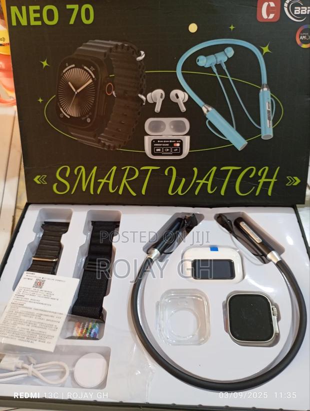 Neo 70 8-in-1 Smart Watch Set With Neckband Bt Airpod · Photo 3
