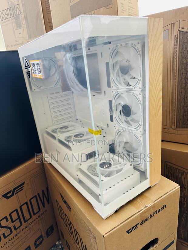 Darkflash Ds900w Atx Case With 7-argb Fans, Tempered Glass, Walnut · Photo 3