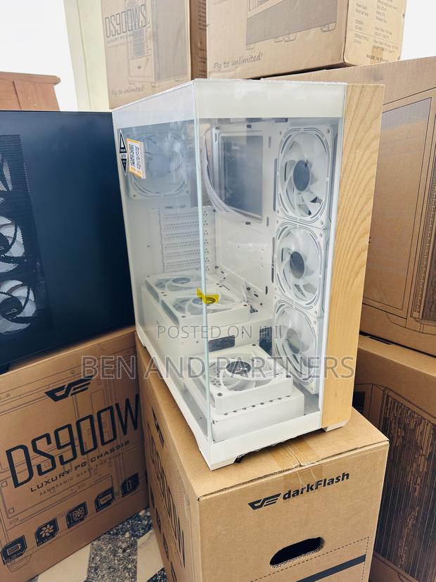 Darkflash Ds900w Atx Case With 7-argb Fans, Tempered Glass, Walnut · Photo 5