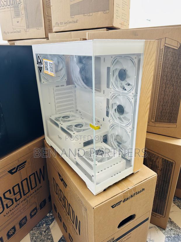 Darkflash Ds900w Atx Case With 7-argb Fans, Tempered Glass, Walnut · Photo 7