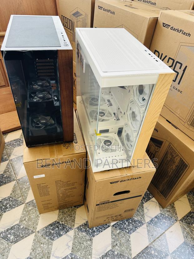 Darkflash Ds900w Atx Case With 7-argb Fans, Tempered Glass, Walnut · Photo 2