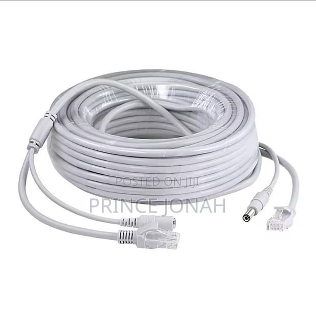 Ip Camera Cable 10m Ethernet Cat5 Dc Power For Network Nvr Cctv System · Photo 1