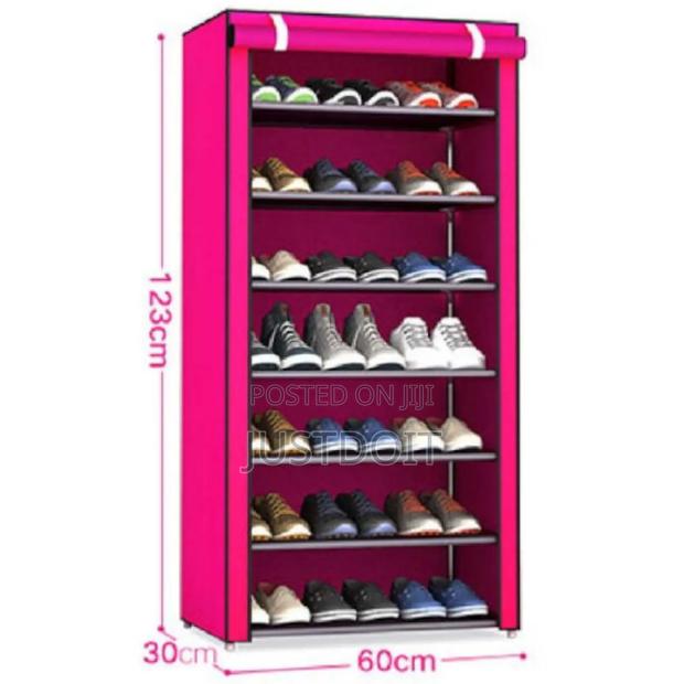 B7 7 Layer Durable Fabric-Covered Shoe Rack · Photo 1