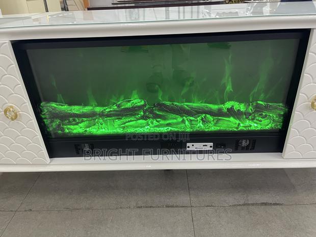 Electric Glass Top Wooden Tv Stand · Photo 5