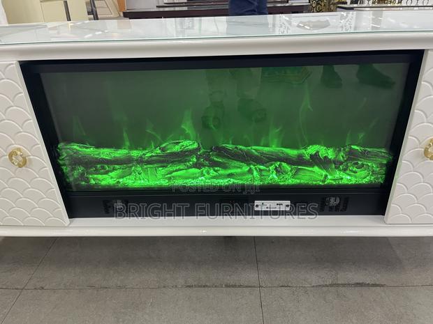 Electric Glass Top Wooden Tv Stand · Photo 6