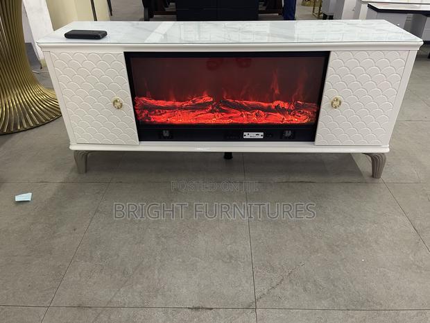 Electric Glass Top Wooden Tv Stand · Photo 2