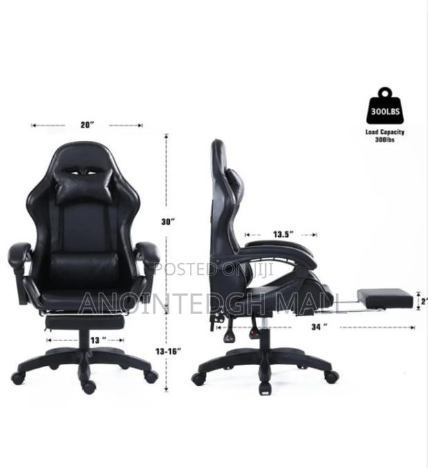 Luxury Gaming Chair With Footrest - Black · Photo 1