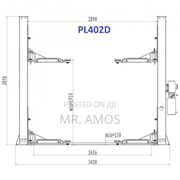 2 Posts Hydraulic Car Lift Jack With Floor Base Plate + Control Board · Photo 6