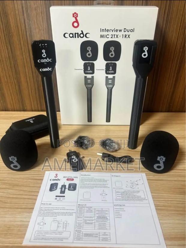 Candc Interview Boom Dual Mic 2tx+1rx Wireless Phone Camera Microphone · Photo 2