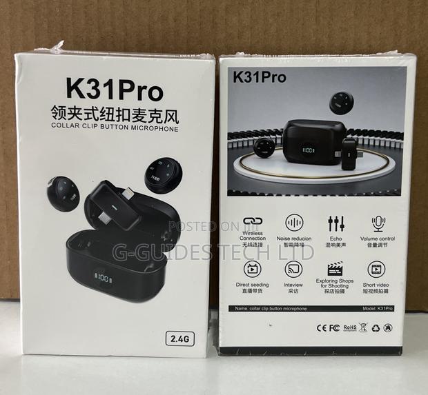 K31pro Collar Clip Button Wireless Microphone · Photo 3