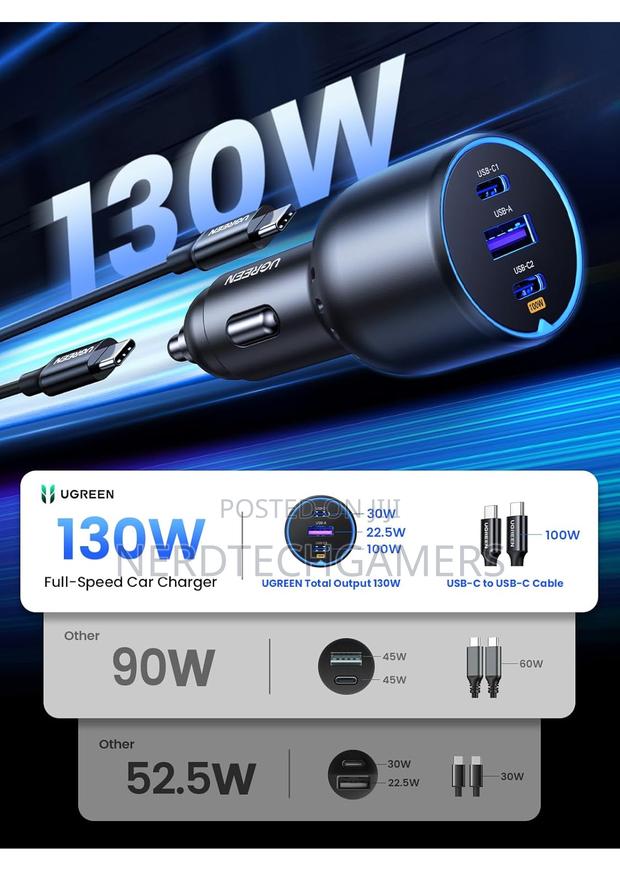 Ugreen 130w Usb C Car Charger, Pd 100w · Photo 3