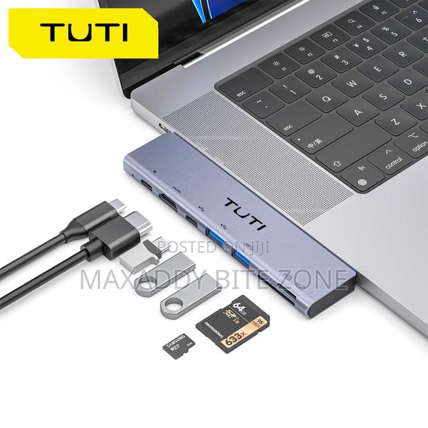 Tuti 7 In 1 Usb Hub Usb-c To Usb 3.O With Sd/Tf Card Reader · Photo 1