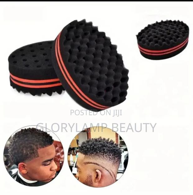 Afro Twist Hair Sponge Brush – Curl Coil Styling Foam (Black Red) · Photo 1