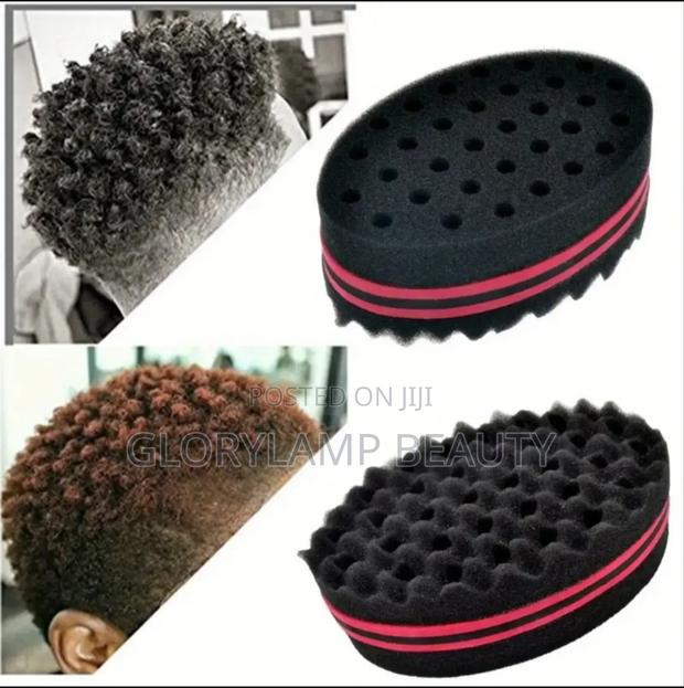 Afro Twist Hair Sponge Brush – Curl Coil Styling Foam (Black Red) · Photo 2