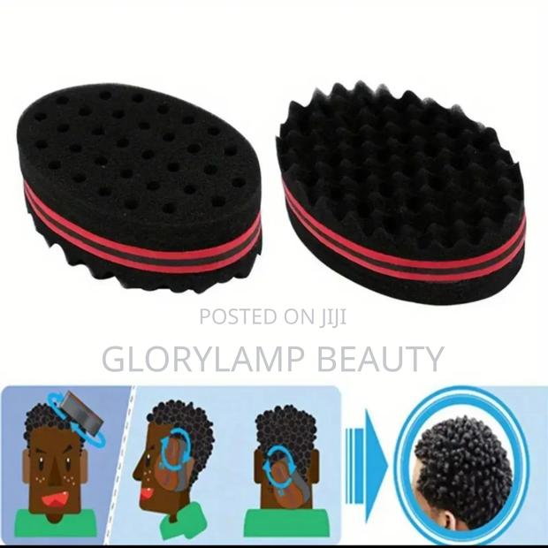Afro Twist Hair Sponge Brush – Curl Coil Styling Foam (Black Red) · Photo 3