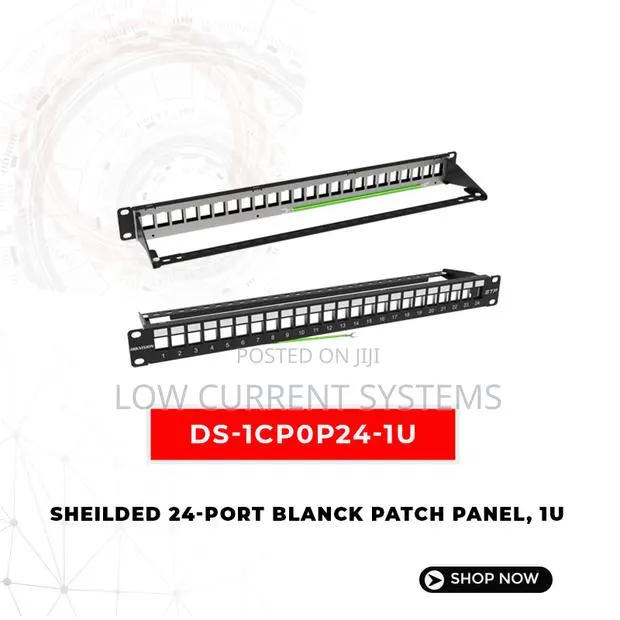 Hikvision 24 Ports Empty Patch Panel Frame 1U Network · Photo 1