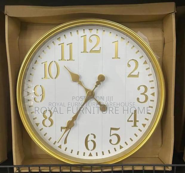 White and Gold Wall Clock(42 Cm)Diameter · Photo 1