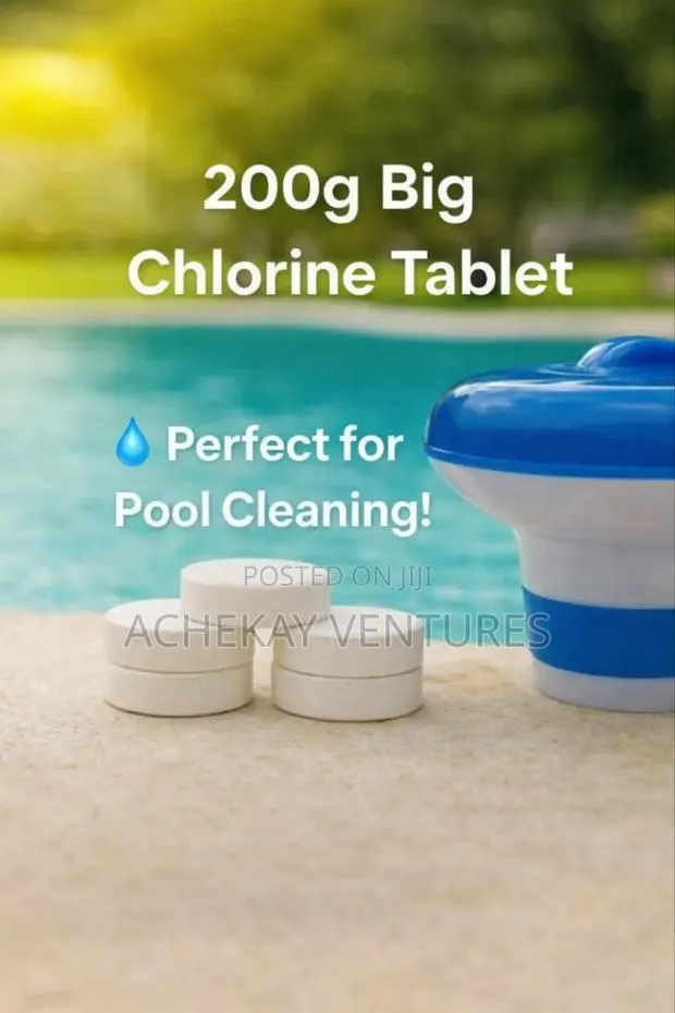 Chlorine Tablet 200g – Swimming Pool Water Treatment · Photo 1