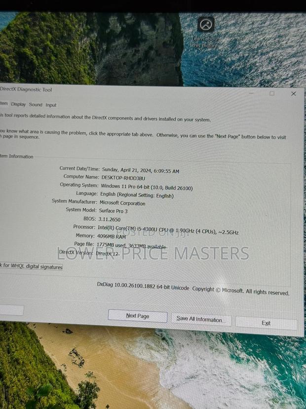 New Laptop Microsoft Surface Pro 3 4GB Intel Core I5 SSD 128GB · Photo 6