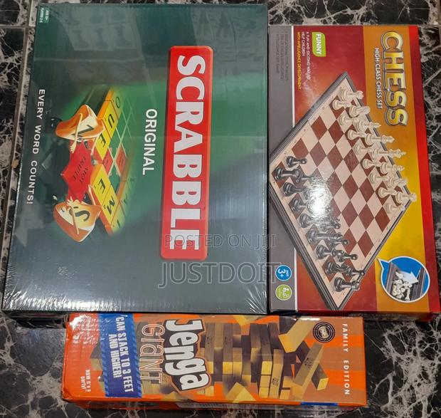 3 in 1 Game Combo – Jenga, Scrabble Chess · Photo 1