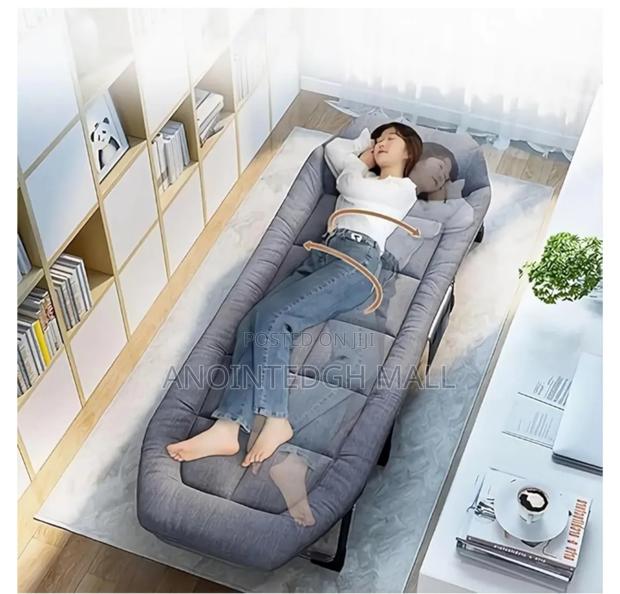 Portable Folding Recliner Bed - Grey · Photo 2