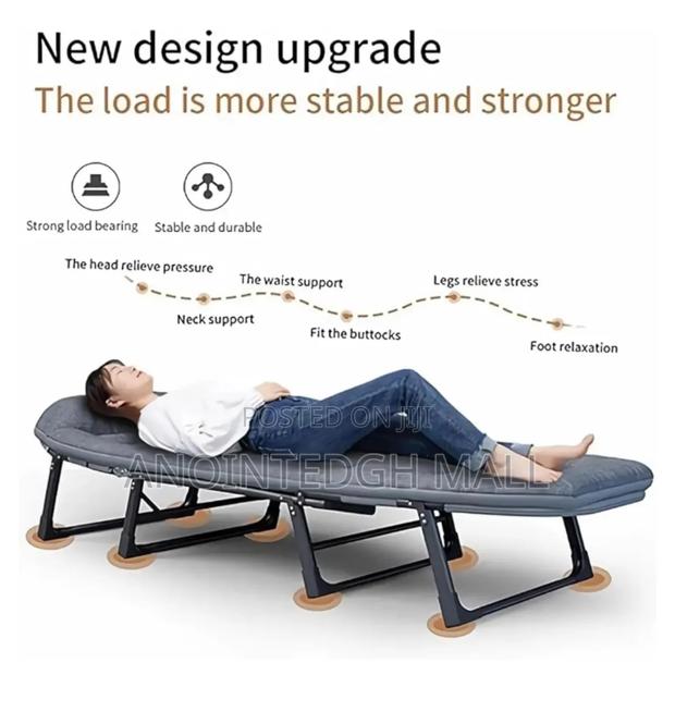 Portable Folding Recliner Bed - Grey · Photo 3