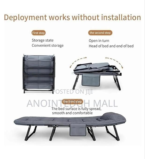 Portable Folding Recliner Bed - Grey · Photo 4