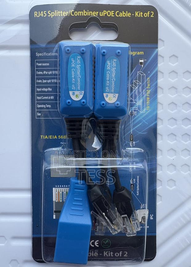 Rj45 Splitter Combiner Upoe Cable, Two Poe Camera · Photo 1