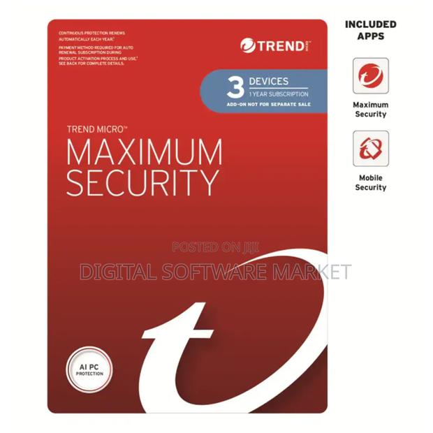 Trend Micro Maximum Security 3 Devices 1 Year Windows/Mac/Android/Ios · Photo 1