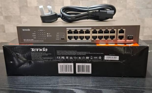 Tenda 16-Port 16fe+1sfp Rackmount Switch With 16-Port Poe · Photo 1