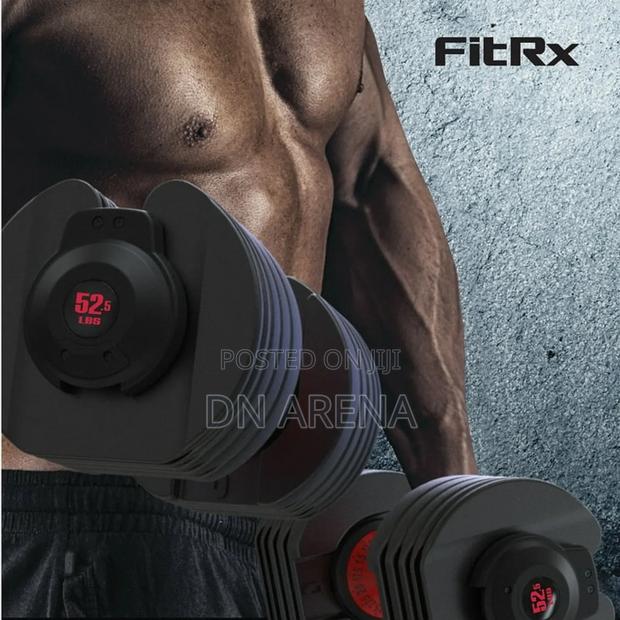 2pack) Fitrx Adjustable Dumbbells, 52.5lb Smartbell Dumbbell Set · Photo 2