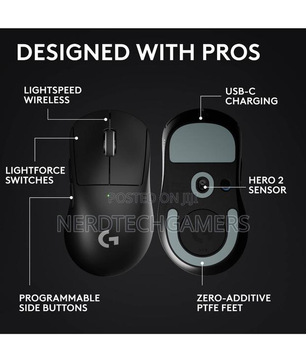 Logitech G Pro X Superlight 2 Dex Lightspeed Wireless Mouse (Black) · Photo 3