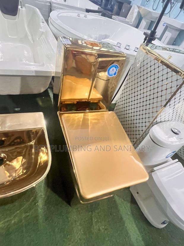 European_pure Gold Wc With Basin Complete_golden Water Closet · Photo 1