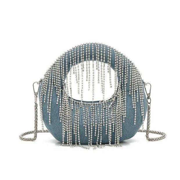 Glittering Glam Handbag – Gold, Silver, Black Denim · Photo 4