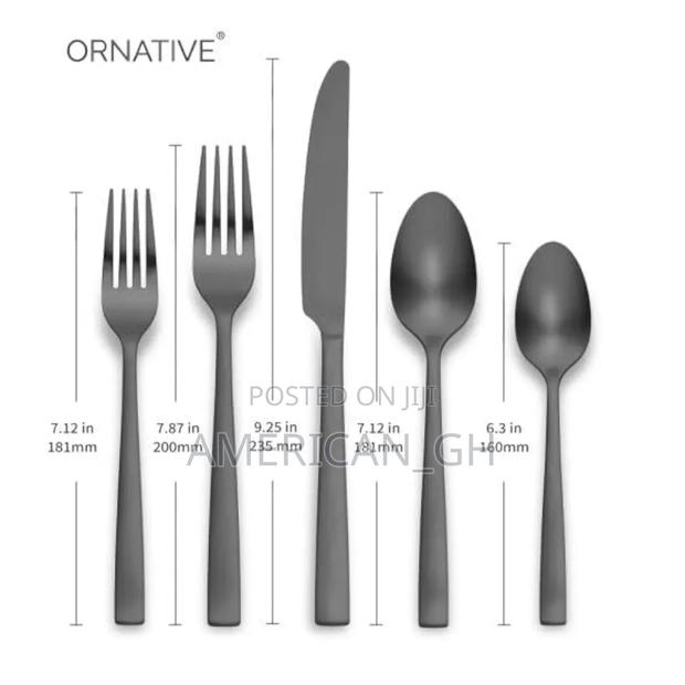 Ornative Flatware Stainless Steel, 20pc Set (Matte Black) · Photo 2